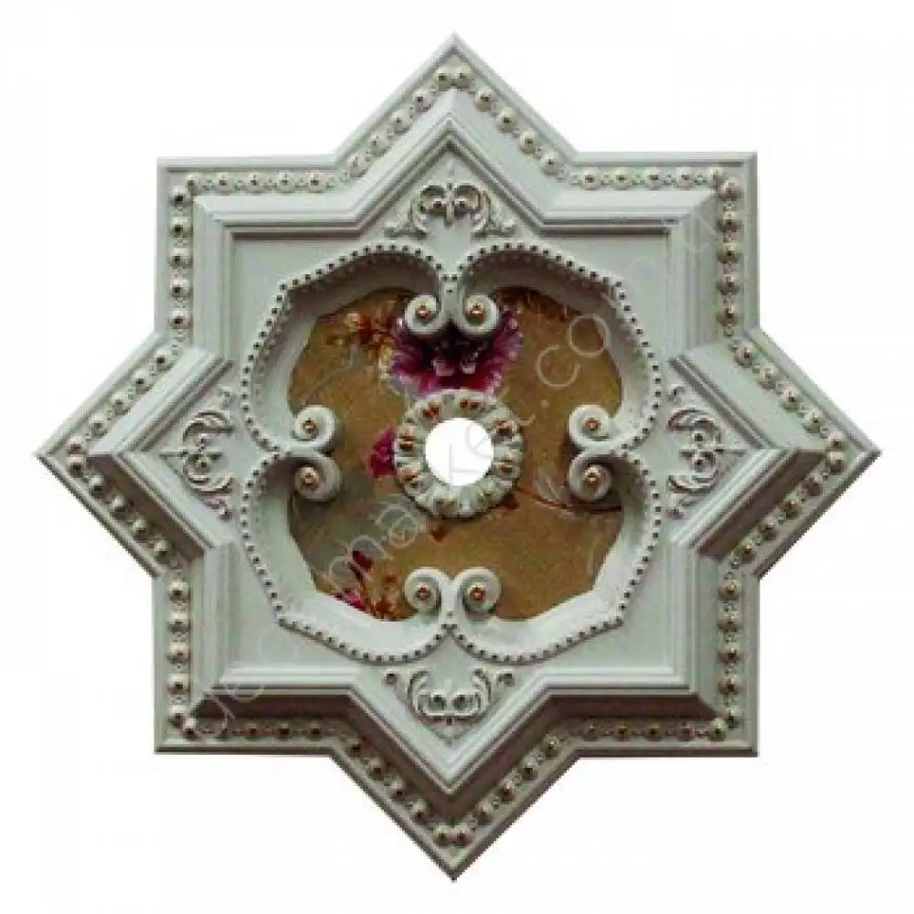 

DECOGOLD Decorative Star Design White&Golden Colored Ceiling Medallion 60x60cm