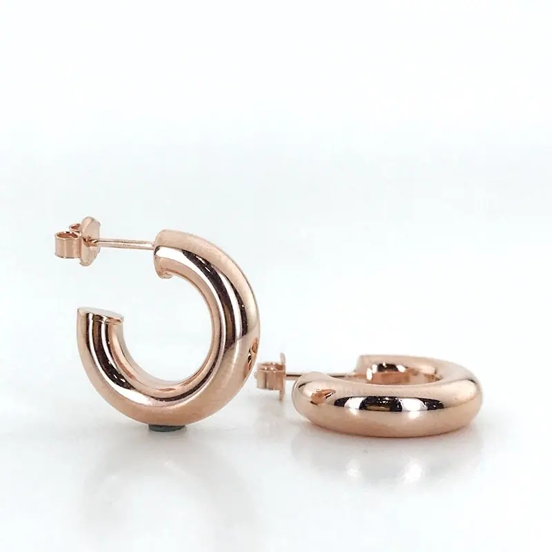 

Bulging Flat Studded Silver Ring Earrings