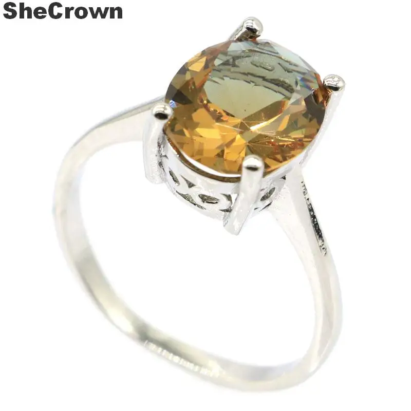 Серебряные кольца SheCrown 12x10 мм с топазом меняющим цвет | Украшения и аксессуары