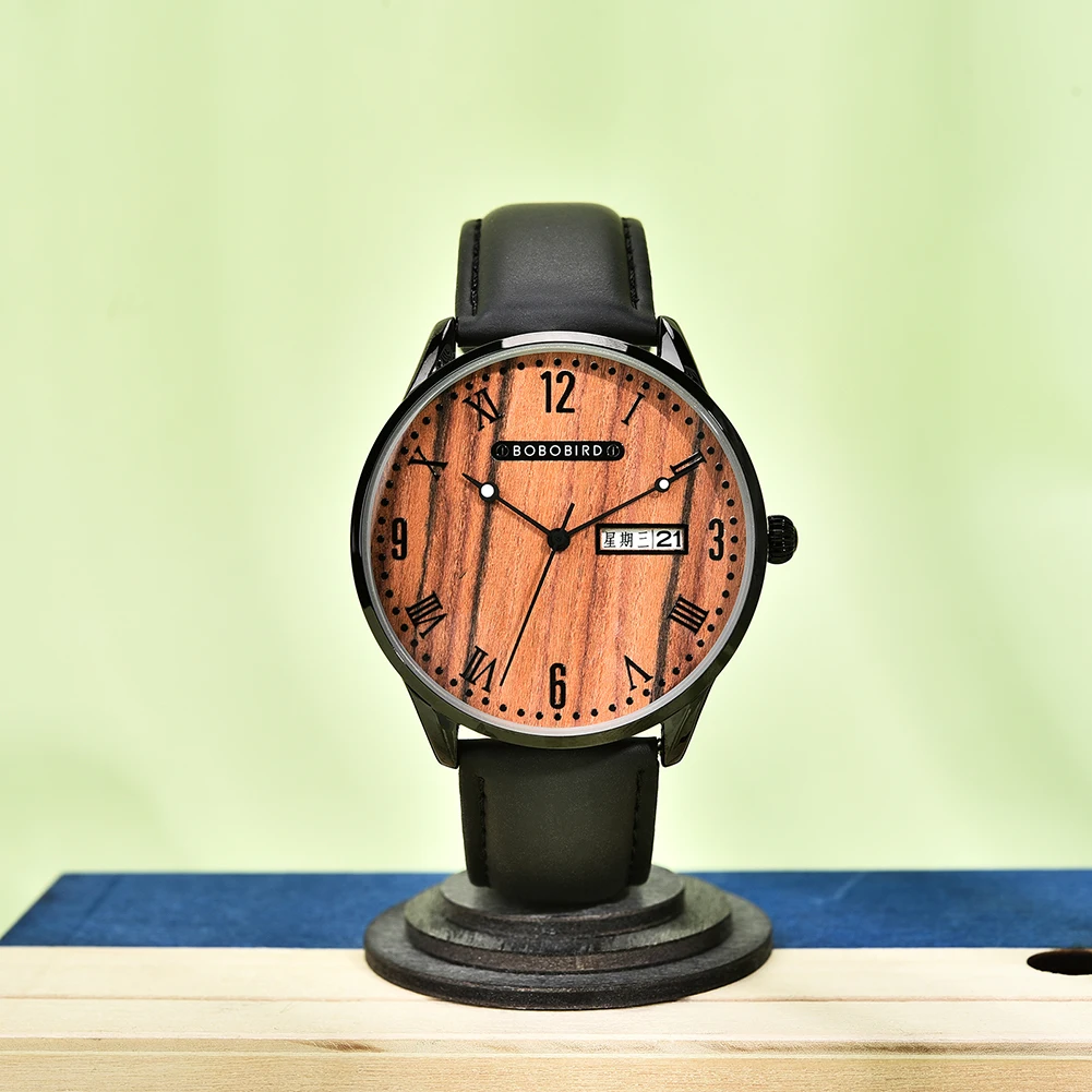 

BOBO BIRD Wood Men's Watches For Men Quartz Wristwatches Male Man Watches Wood Timepieces Custom Male Watch Clock relojes 2021
