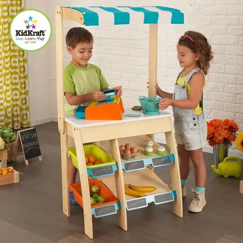Groceries Toys KidKraft Wooden toy trade playground \&quotGrocery\&quot cash register for children toys kids game children's shopping store |
