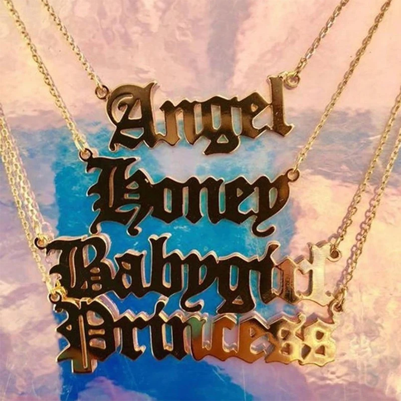 Babygirl Princess Necklace Chain for Women Girl Pendant Necklaces Gold Stainless Steel Jewelry Ketting Collar Gift | Украшения и