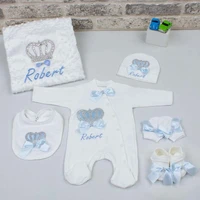 baby boy personalized suit newborn rompers blanket name embroidered babies girl male toddler clothes 6pcs sets clothing outfit