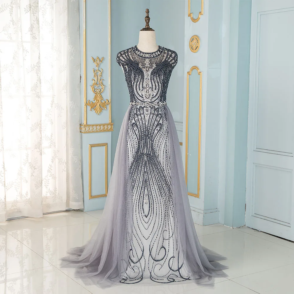 

Charming Crystal Evening Dress Beaded Sparkly Evening Dresses Vestido de festa Long Elegant Prom Dress robe de soiree Party Gown