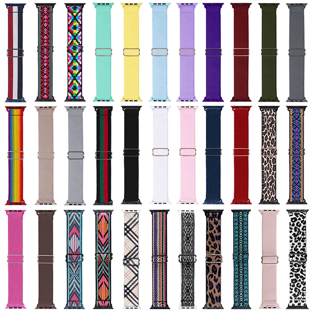 Scrunchie Strap For Apple watch band 44mm 40mm 38mm 42mm 41mm 44mm Nylon bracelet correa iWatch Serie 4 5 3 2 1 SE 6 7 45mm 41mm