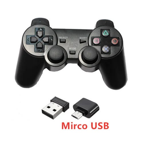 Белый 2,4G беспроводной геймпад для PS3/PC/Android/tv Box игровой контроллер игровой джостик для телефона контроллер с Micro USB или type C - Цвет: Белый