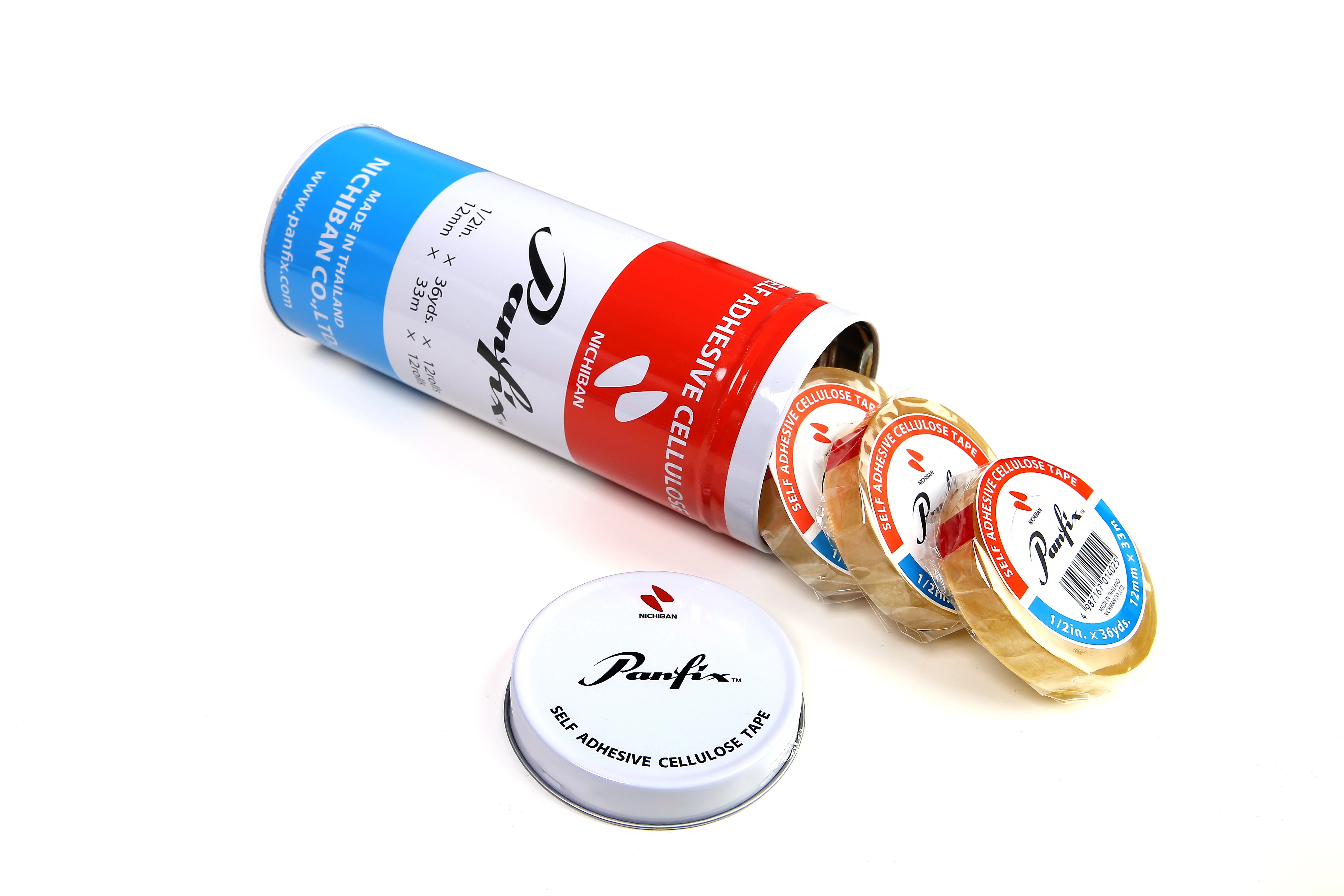 

Panfix 12 X 33 meters Thin Transparent Tape 12 Metal Box