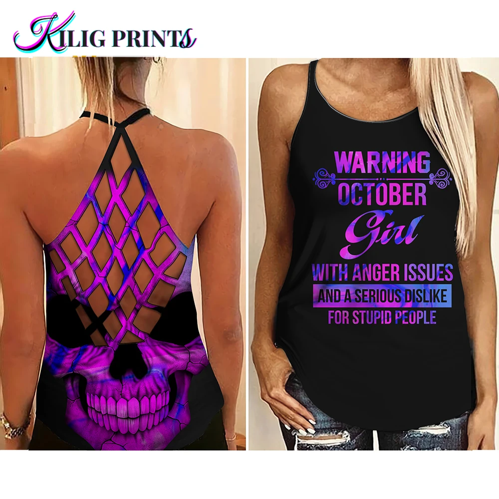 

Kiligprints череп Предупреждение октября девушка с воротником-хомутом для маленьких девочек напечатанные таможней с открытой спиной крест-накр...