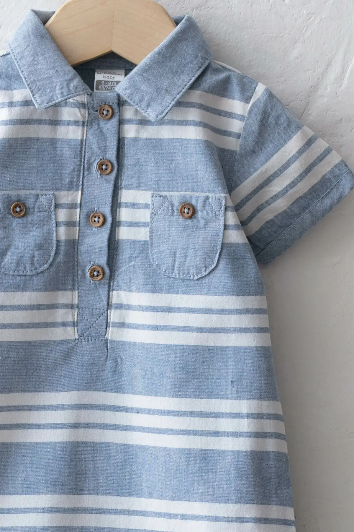 

Flaneur Baby Boy Short Sleeve Striped Jumpsuit For Summer 2021 Premium Quality Natural Cotton