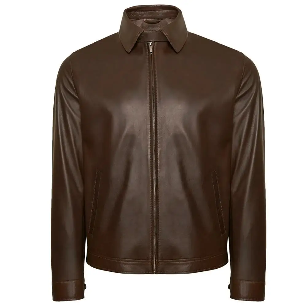 

Куртка мужская из натуральной кожи, на молнии, черная/коричневая, P05