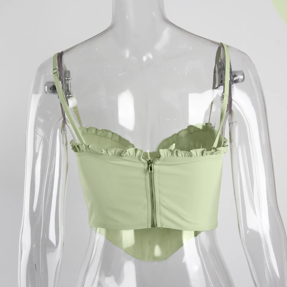 

Lofrcy Bustier Padded Crop Top Decoration Zipper Corset Ladies Rave Outfits E-girl Clothes Aesthetic Fashion Top Beach Tops