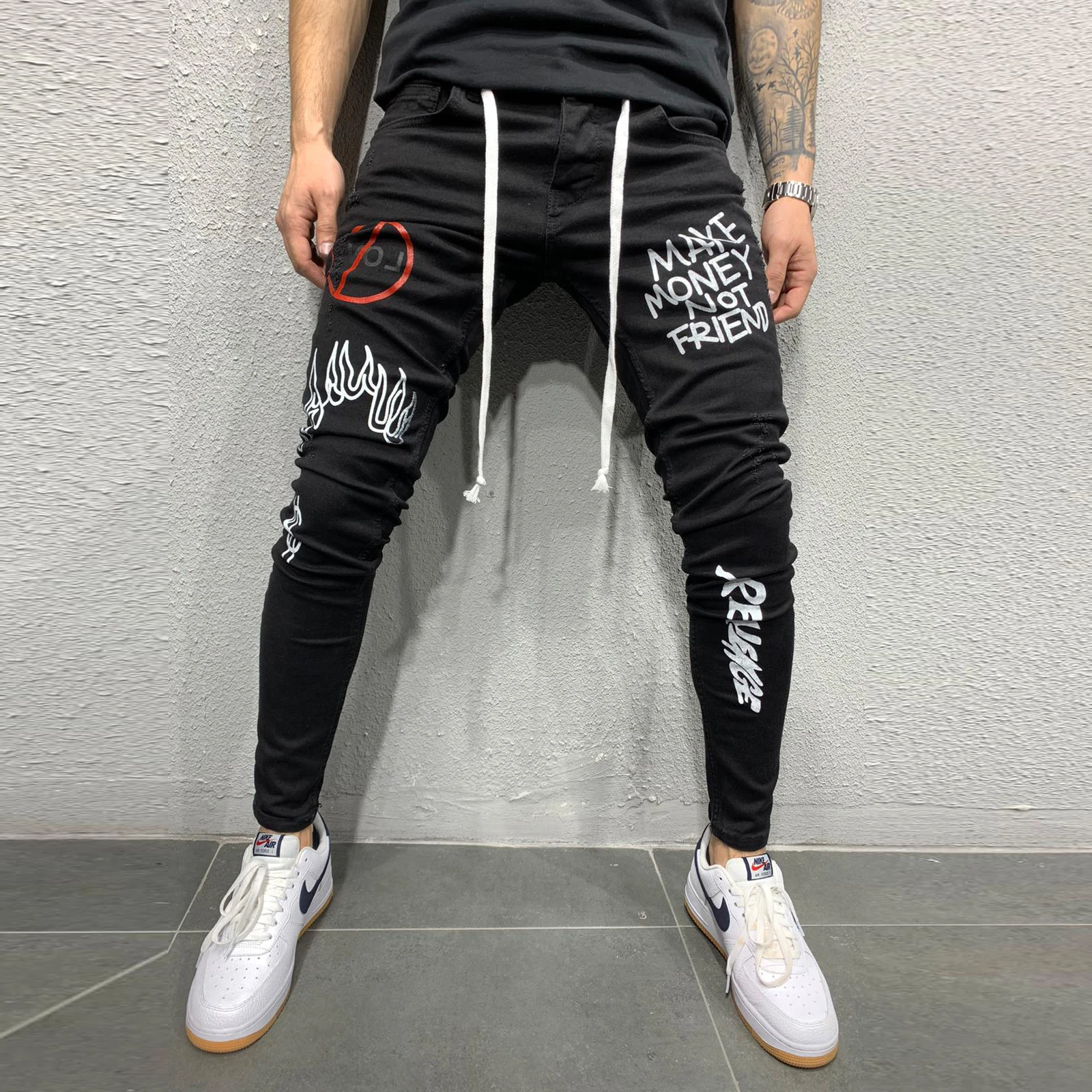 

Black Full Patched Denim Streetwear Original Brand