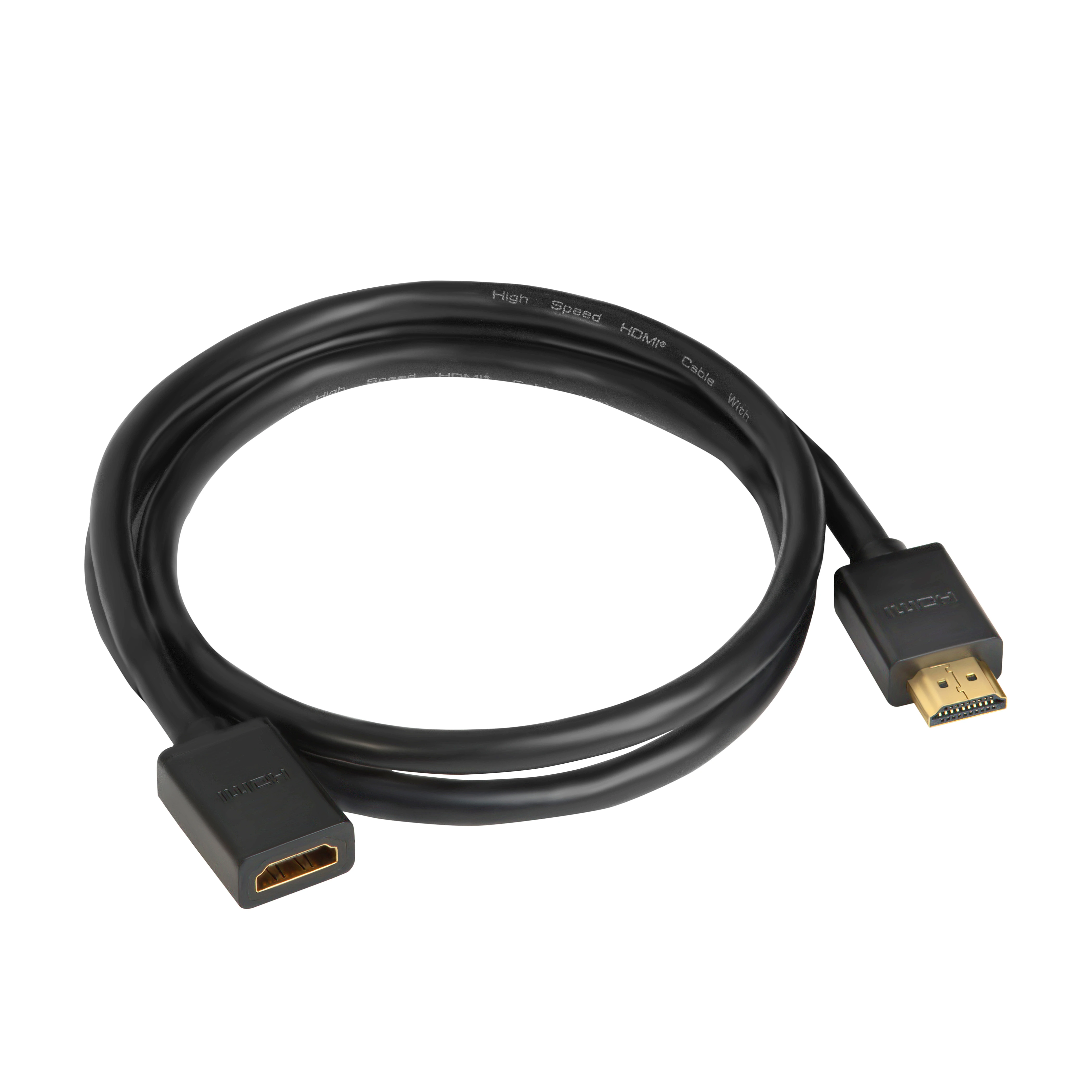 GCR Удлинитель 1.5m v2.0 HDMI черный OD7.3mm 28/28 AWG позолоченные контакты Ethernet 18.0 Гбит/с 19M / 19F