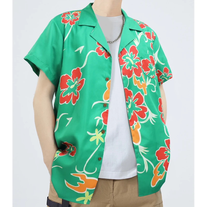 

2022 Fashion Hawaiian Shirt Mens SK8 The Infinity Shirts Kyan Reki Cosplay Short Sleeve Printed Flower Shirt Men Korean Clothes