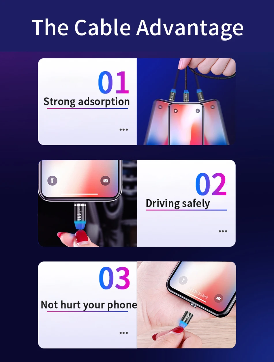 Udyr 2 м Магнитный Micro USB кабель для iPhone samsung Android мобильный телефон Быстрая зарядка usb type C кабель магнит зарядное устройство провод шнур