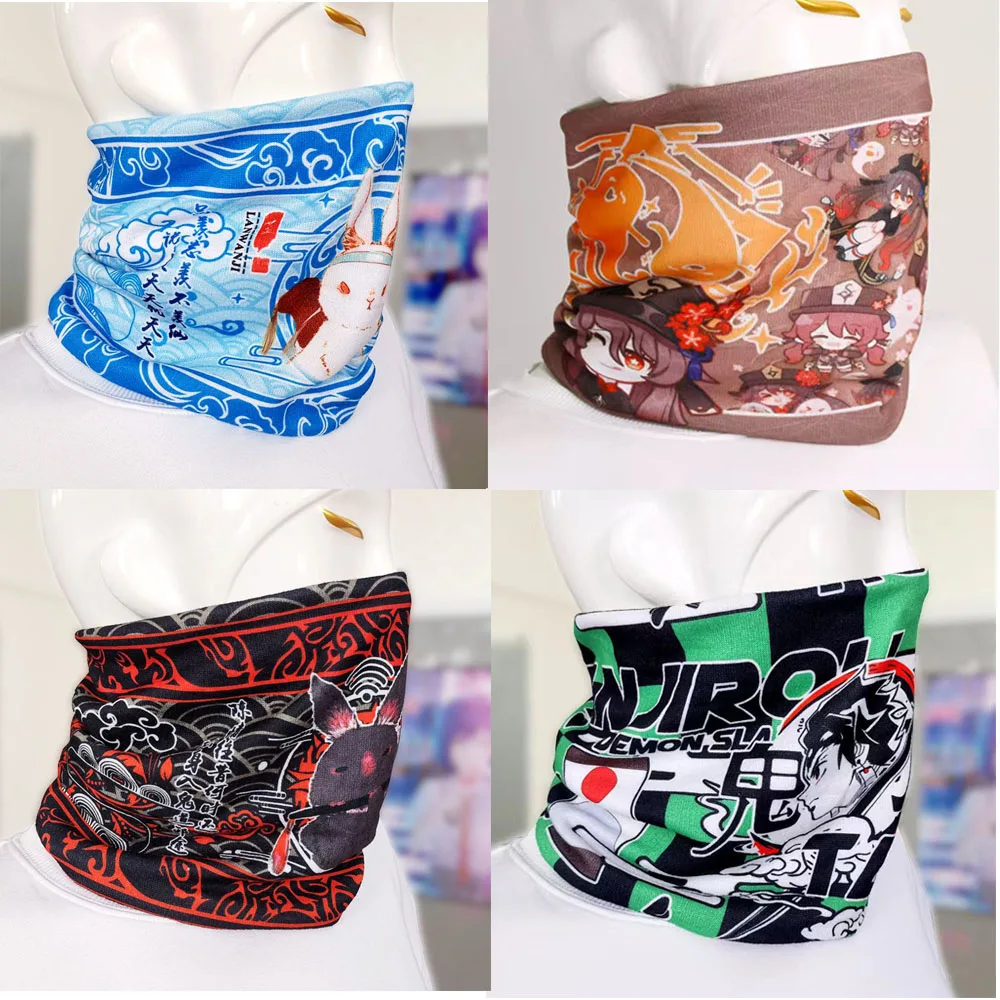 

Mo Dao Zu Shi Wei Wuxian Cosplay Scarf Anime Demon Slayer Genshin Impact Face Mask Women Men Biker Balaclava Ski Neck Tube Scarf