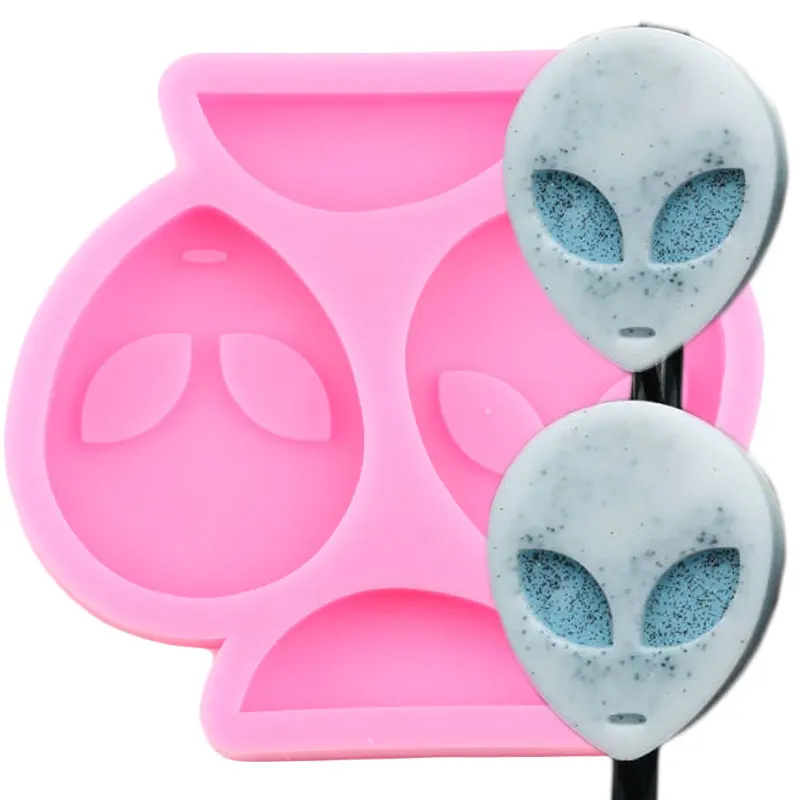 

Alien Face Straw Topper Silicone Mold Candy Chocolate Fondant Cake Decorating Tools DIY Craft Keychain Epoxy Resin Moulds