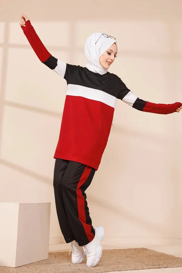 

Women Tunic Pant 2 Pieces Hoodie Sports Wear Tunic Long Sleeve Blouse Muslim Fashion Turkey New arrival Morocco