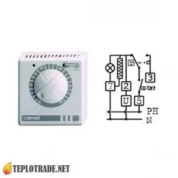 Терморегулятор CEWAL RQ10 / RQ30 для ИК обогревателей механический термостат накладной