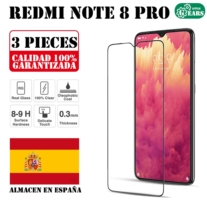 Комплект из 3 предметов для Xiaomi Redmi Note 8 Pro защита экрана закаленного стекла