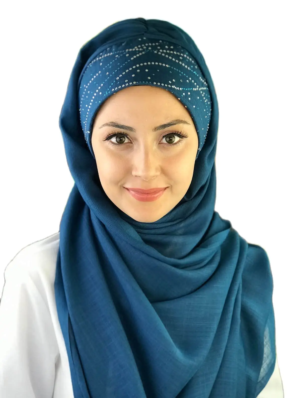 

2022 New Fashion Hijab Women Muslim Islamic Scarf Tulle Hat Foulard Silver Sequins Printed Milky Way Pattern Sax Blue Shawl