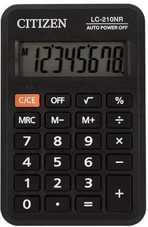 Калькулятор карманный CITIZEN LC 210NR (98х62 мм) 8 разрядов питание от батарейки (2