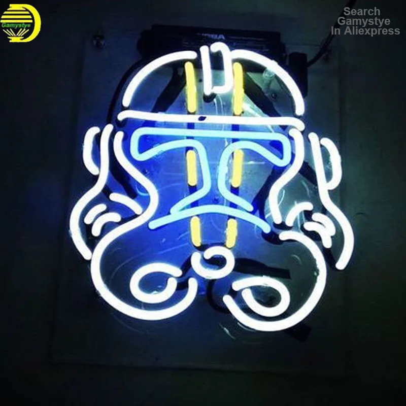Неоновая вывеска для игровой комнаты Звездные огни военный штурмовик почтовая