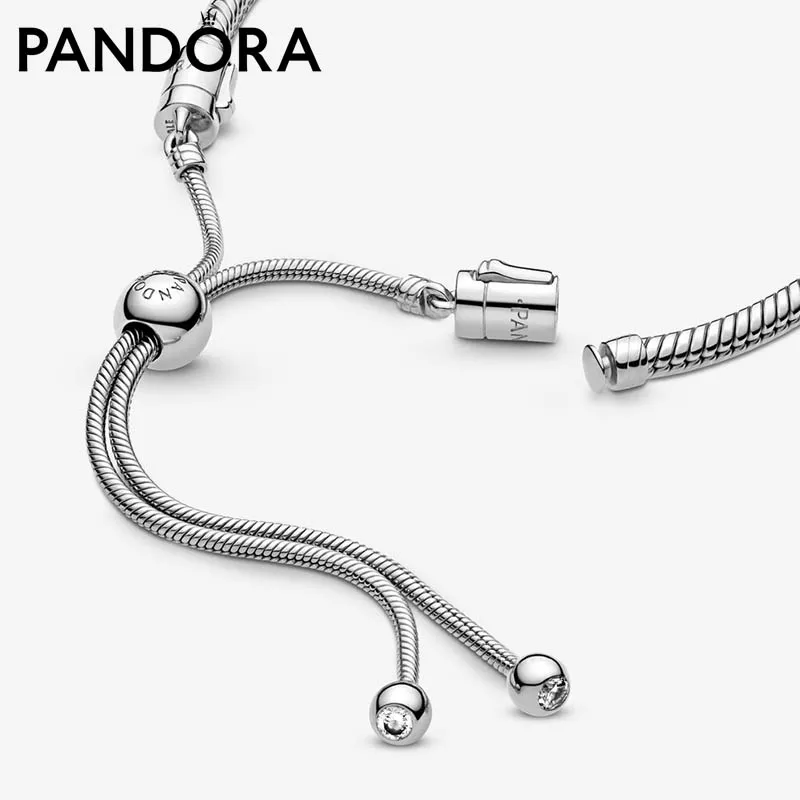 

Genuine PANDORA Rose Gold Silvery Moments Snake Chain Slider Bracelet With Free Gift Box Mother's Day