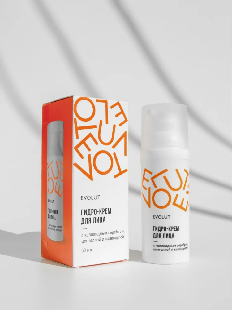 Матирующий гидро крем EVOLUT для лица с серебром. Для комби и жирной кожи. 50мл
