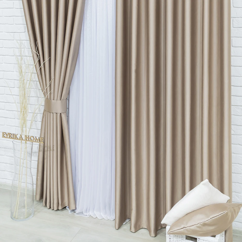 Шторы в комнату спальню гостиную зал кухню плотные блэкаут на шторной ленте