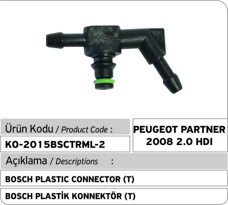 

B0sch Common Rail Injector Leak Off Connector 2 Ways (Peugeot Partner 2.0 HDI)