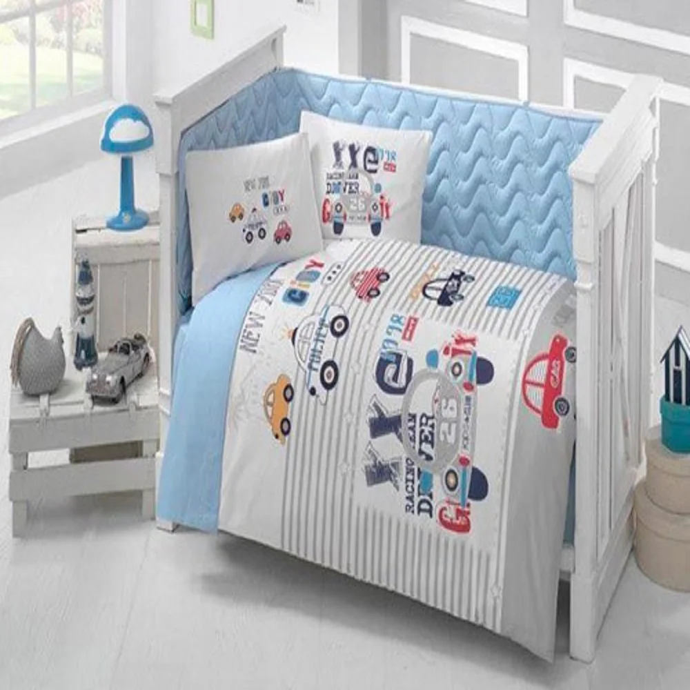 Baby Crib Bedding Bumper Set For Boy Girl Nursery Cartoon Animal Baby Cot STREET Infant Cotton Soft Antiallergic Made in Turkey