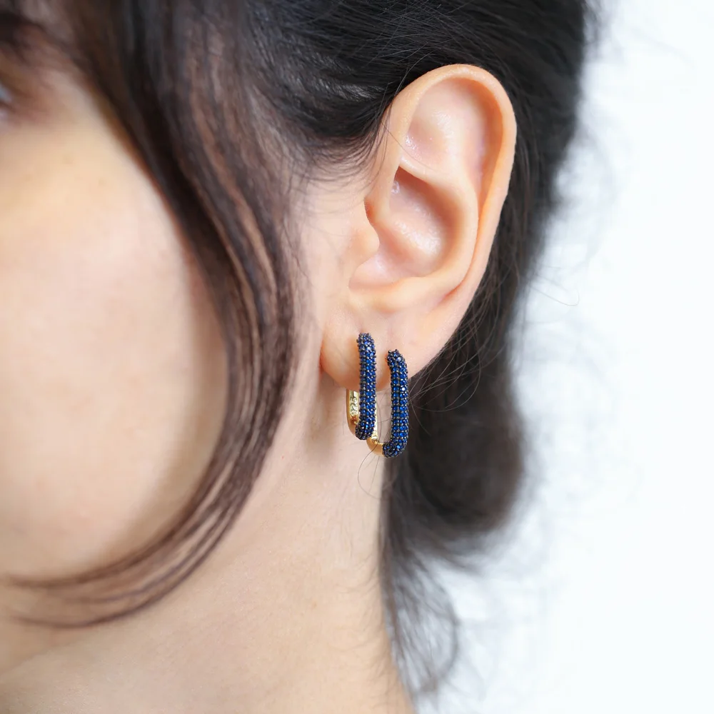 

Pure 925 Silver Sterling Rectangle Earring available for Zircon , Sapphire Stone Handmade In Turkey