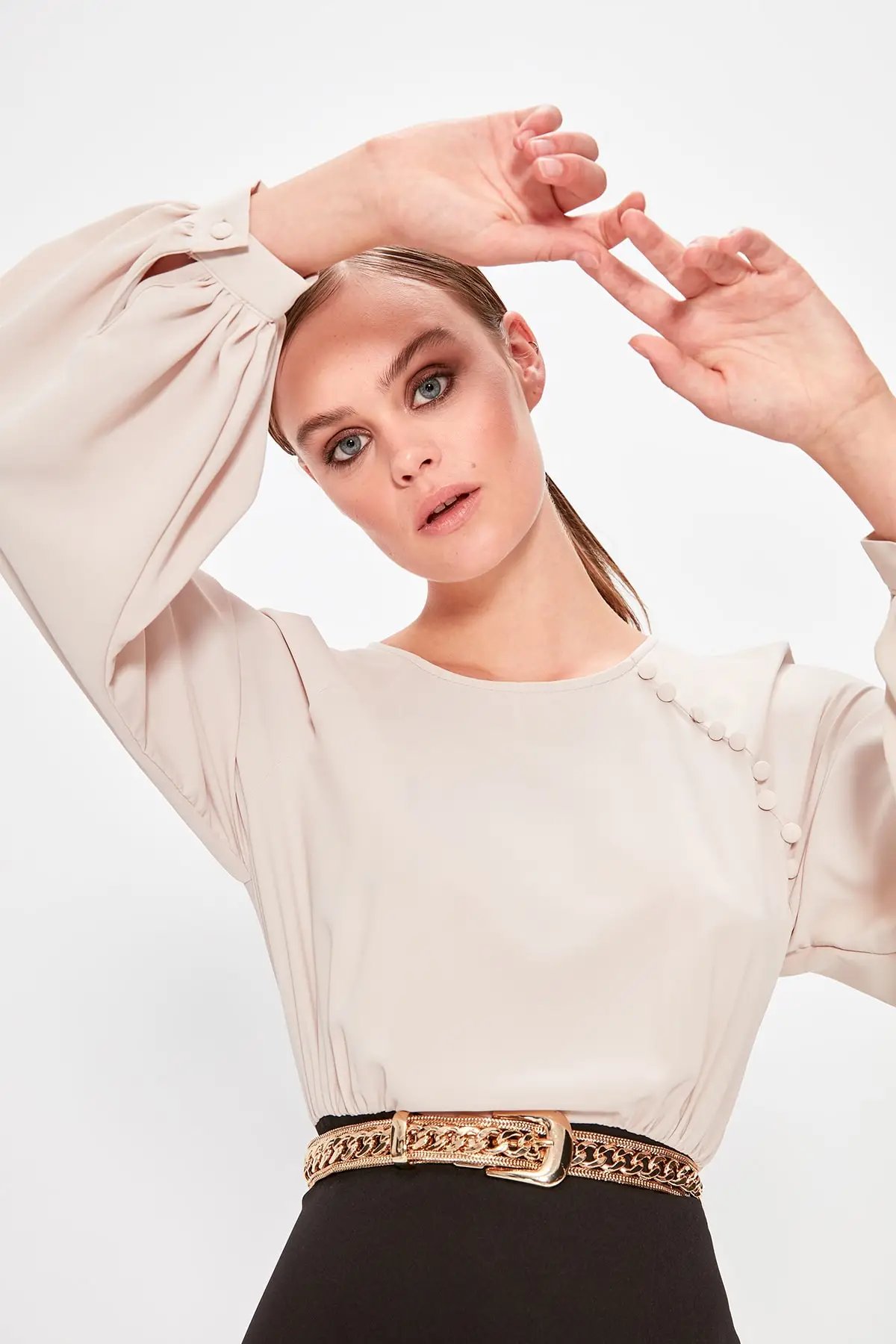 Модное разноцветное платье на пуговицах TPRAW20EL0679 | Женская одежда