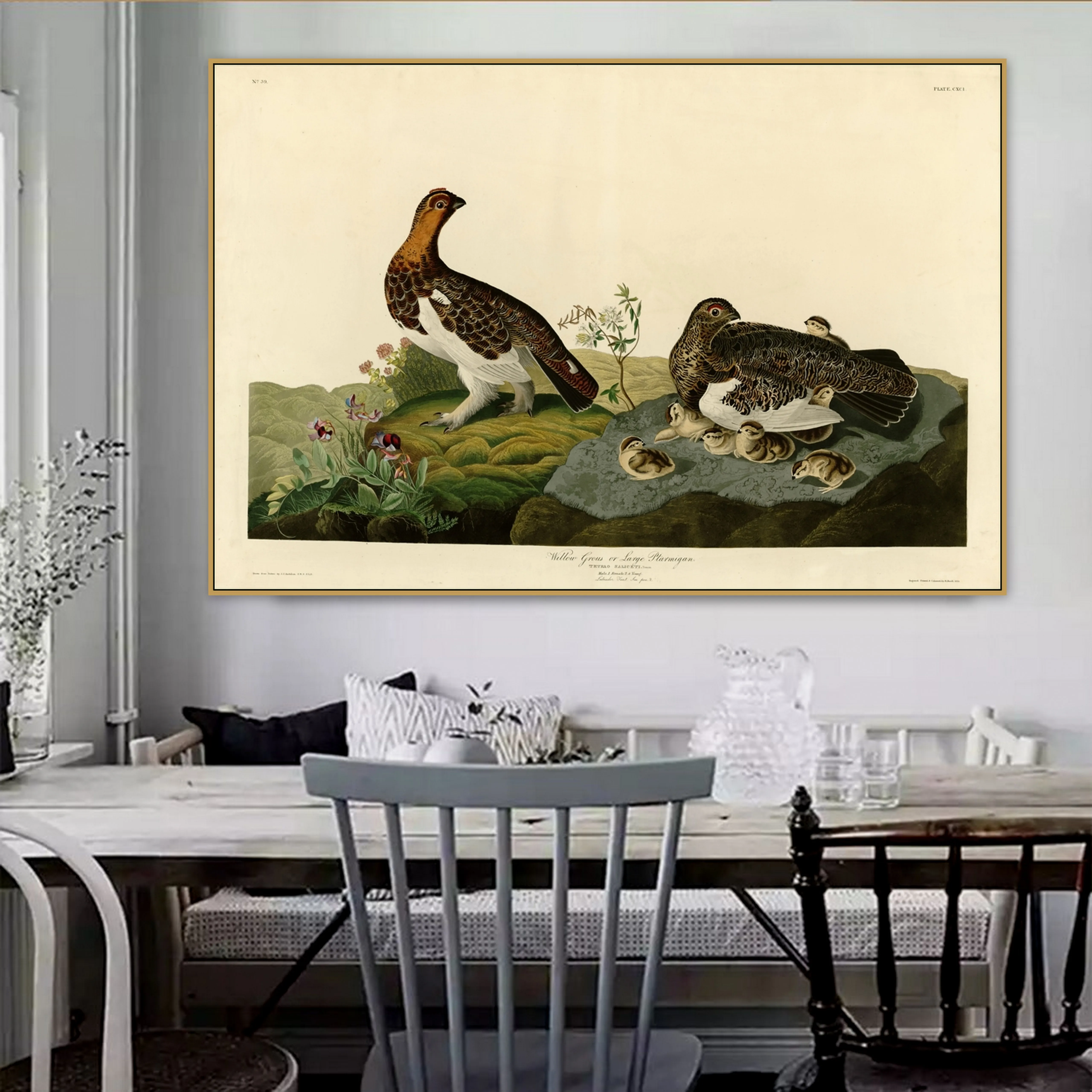 Джон Джей. Audubon старый знаменитый мастер американский художник ива Grous брезент