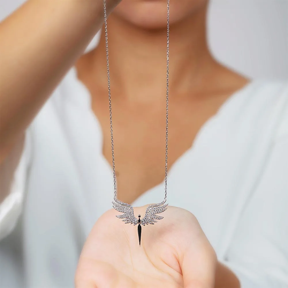 Collier en argent regardé 925 avec pendentif pour femme, ange, Michael, ata, kael, Zcomprenes on Stone, cadeau d'anniversaire, fierté, luxe cool