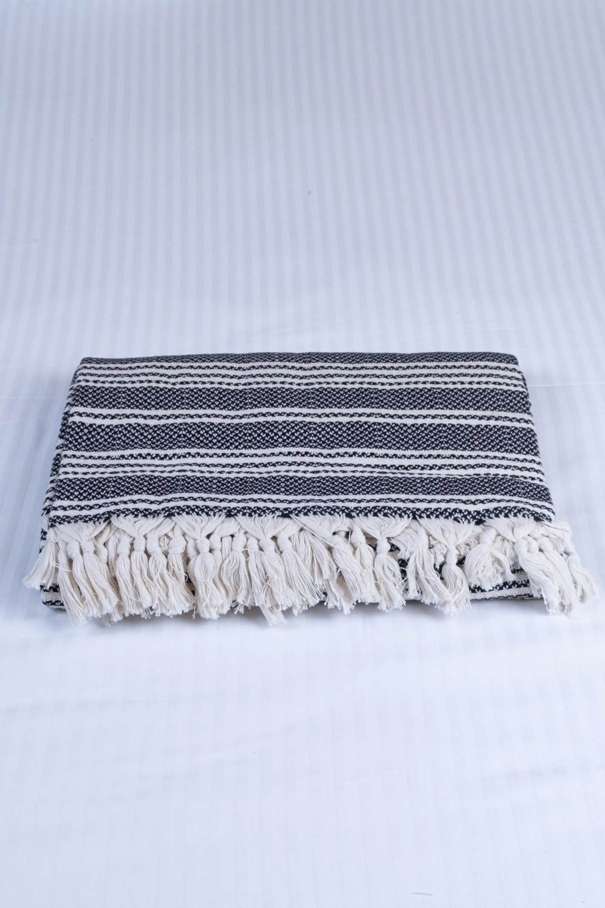 

Black Color Turkish %100 Cotton Blanket, Throw Double Side Four Season Desing