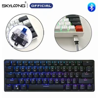 skyloong gk61s mechanical keyboard 61 keys wireless bluetooth programmable optics hot swap rgb backlight gamer keyboard for ipad