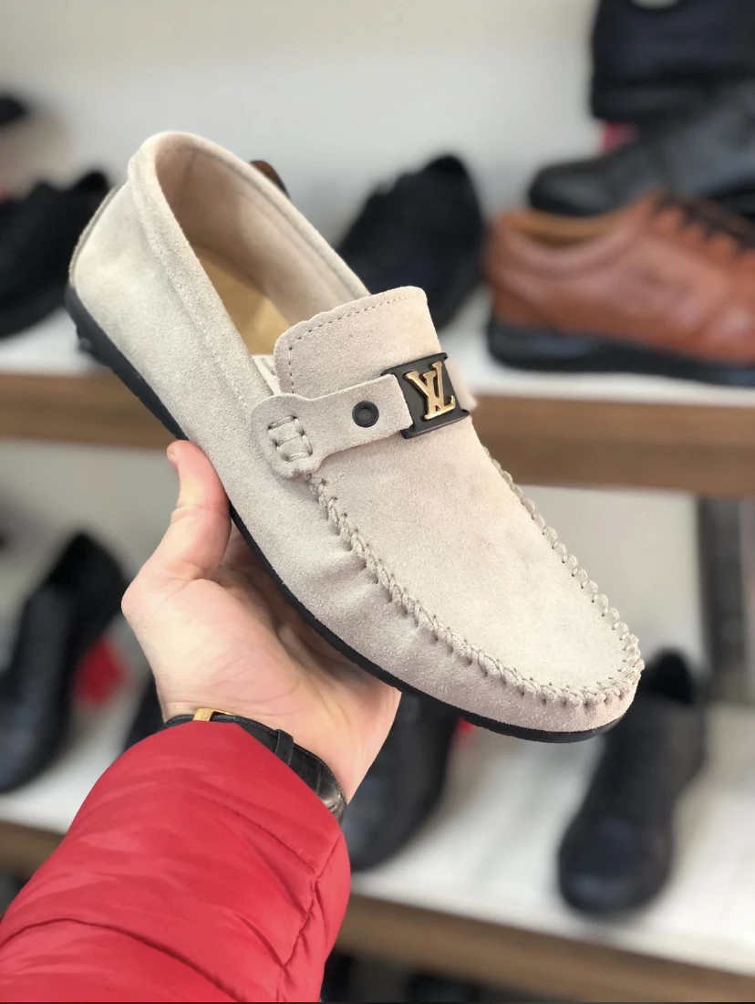 

Male Beige 2021 Model Genuine Leather Shoes