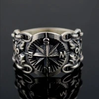viking compass rings for men northern pirate stainless steel vintage retro cool motorcycle party punk mens ring male jewelry