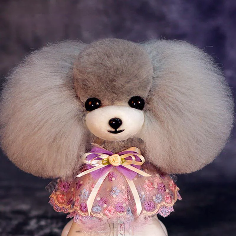 Kit de aseo de oso de peluche, modelo de perro, peluca de cabeza de oso de peluche, obtenga 1 maniqu&iacute; de cabeza gratis, 10 Uds.-3