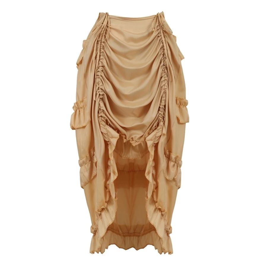 Готическая юбка в стиле стимпанк длинная Плиссированная с асимметричным подолом