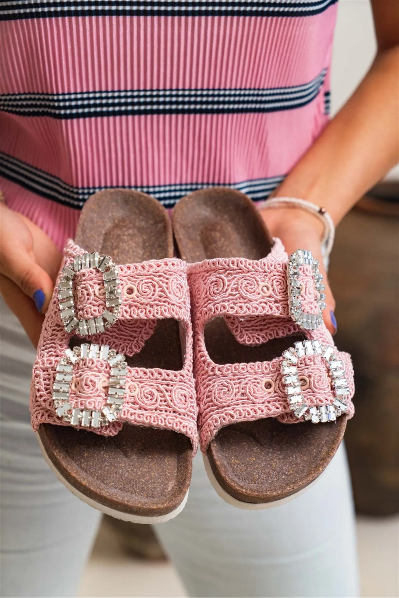 Women's Summer Beach Sandals Fashion Bright Bling Cork Slippers Designer Female Flat Home Snug Shoes Women Shoes 2022 New Season