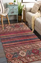 

Loverly Patterned Carpet Woven Handmade Afghan Carpet-120 CM - 140 CM