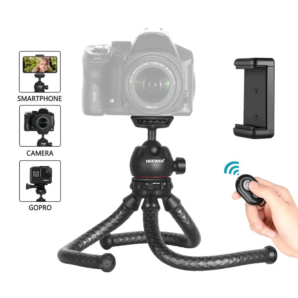 Neewer 12 дюймовый гибкий штатив для телефона мини фотоаппарата с поворотной на 360