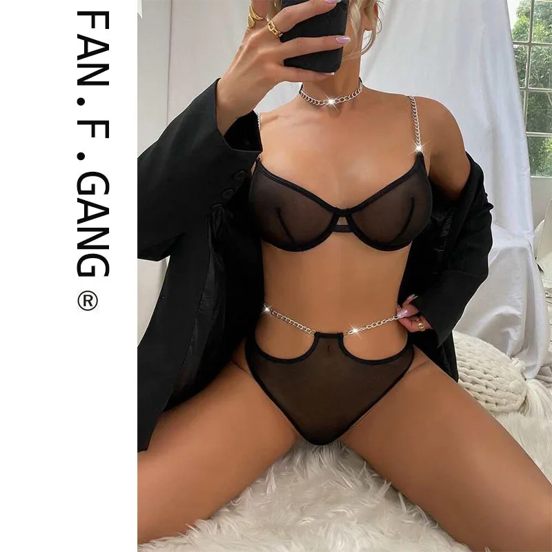 

Женский комплект из 3 предметов, подходящее ожерелье с бриллиантами, бюстгальтер пуш-ап, красное прозрачное кружевное сексуальное нижнее бе...