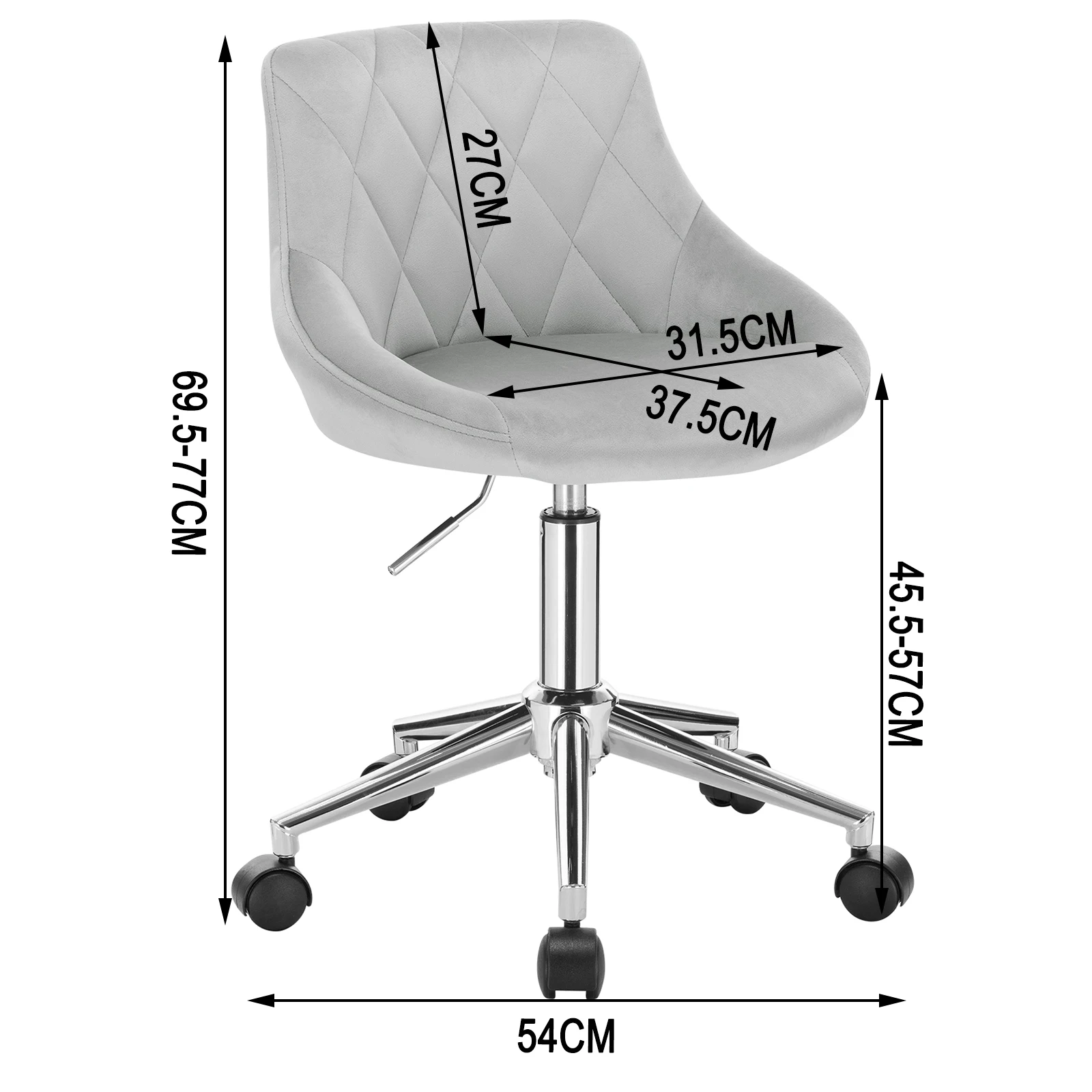 Офисный стул для косметолога Клубное бархатное регулируемое по высоте