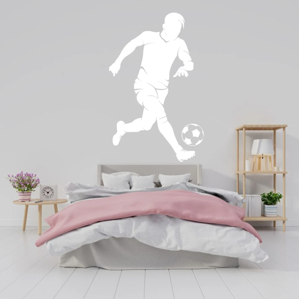 Спортивный игрок Soccerball наклейка на стену стикер для мальчиков горячая