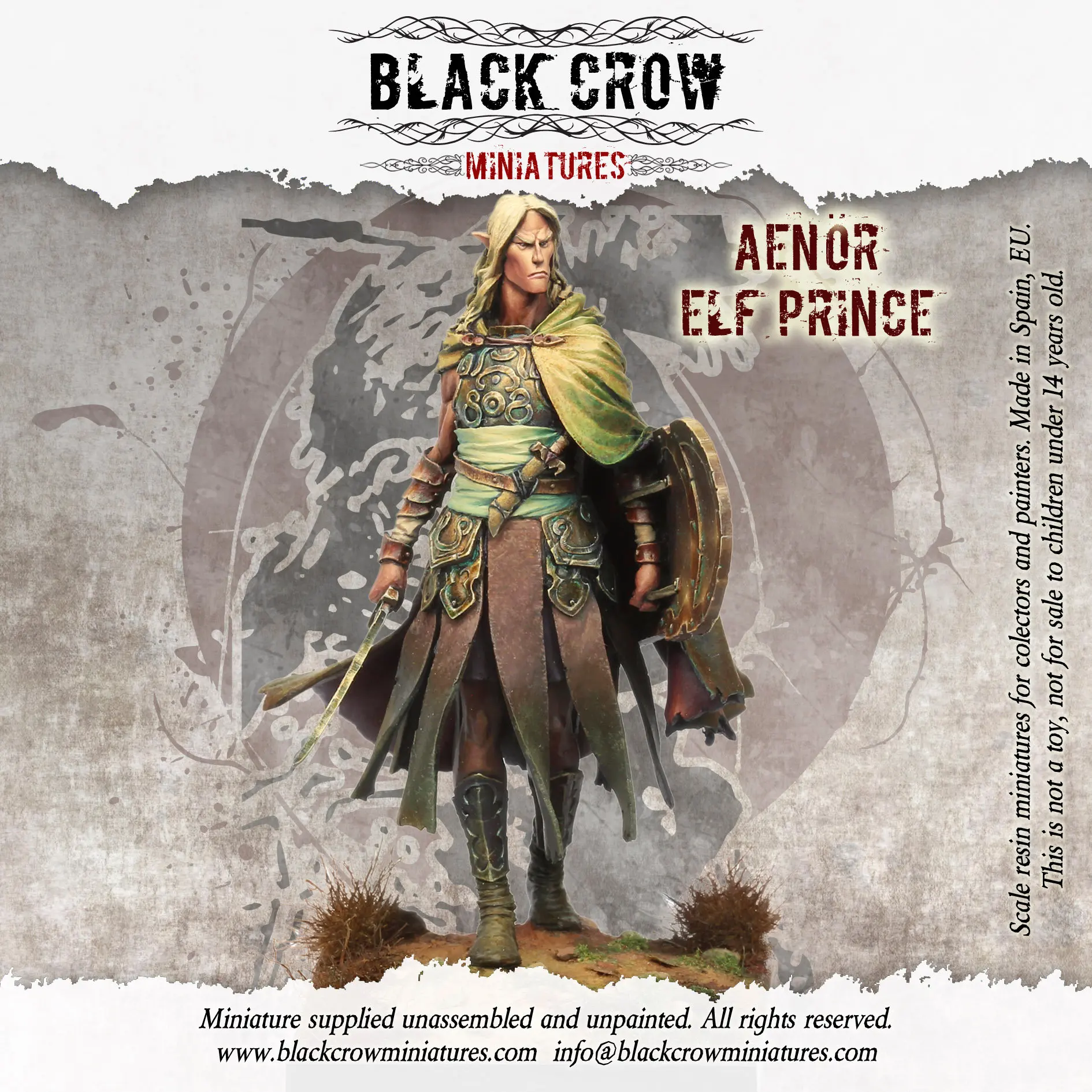 [Loong Way миниатюры] Черные миниатюры AENOR 75 мм полимерная миниатюра|miniature|miniature resin |