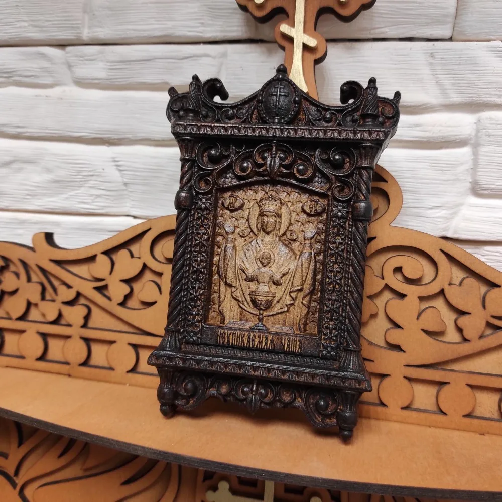 Icons Virgin неупиваемая bowl small carved icon Blessed size 10-15 cm | Дом и сад